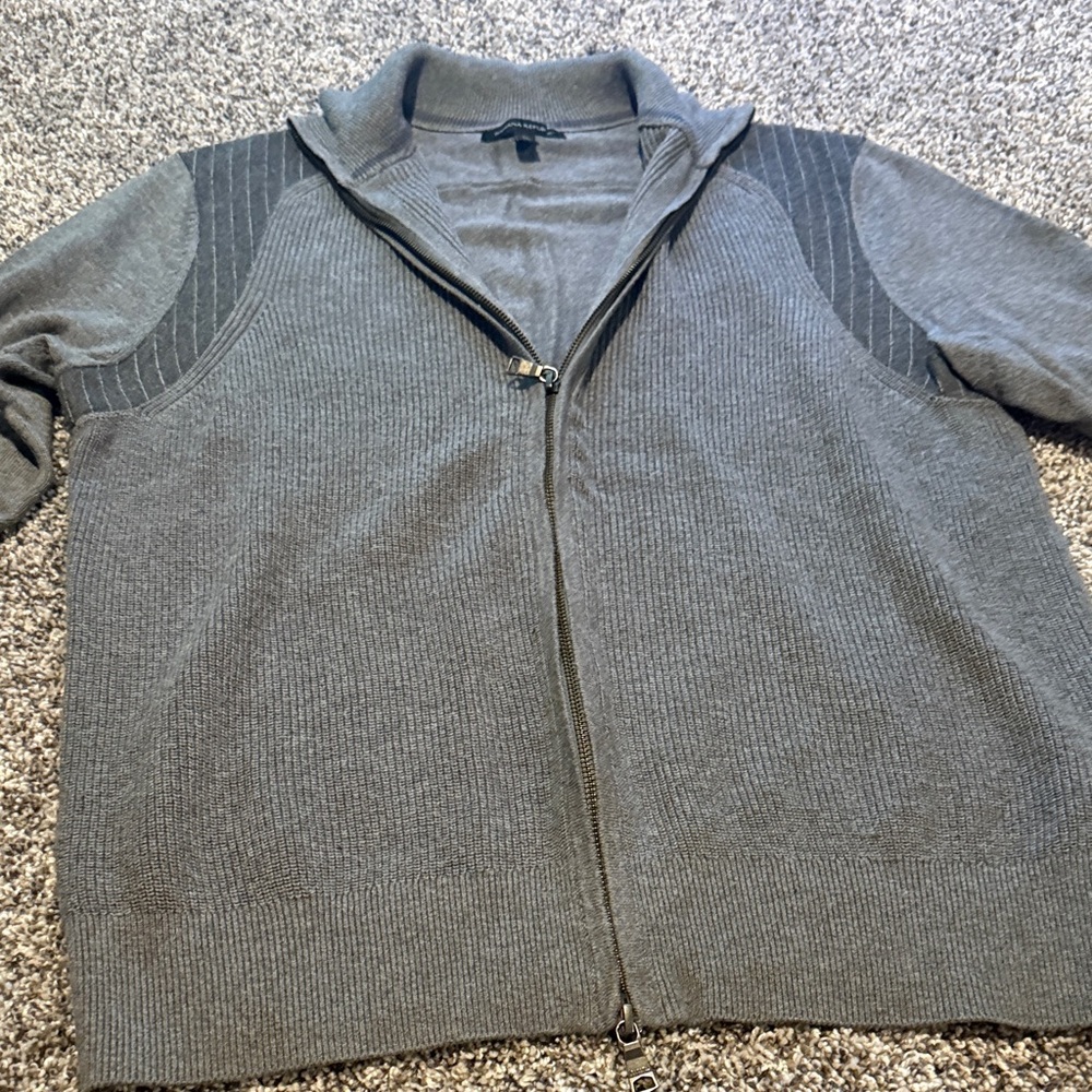 Banana Republic Men's Gray Zip-Up Sweater